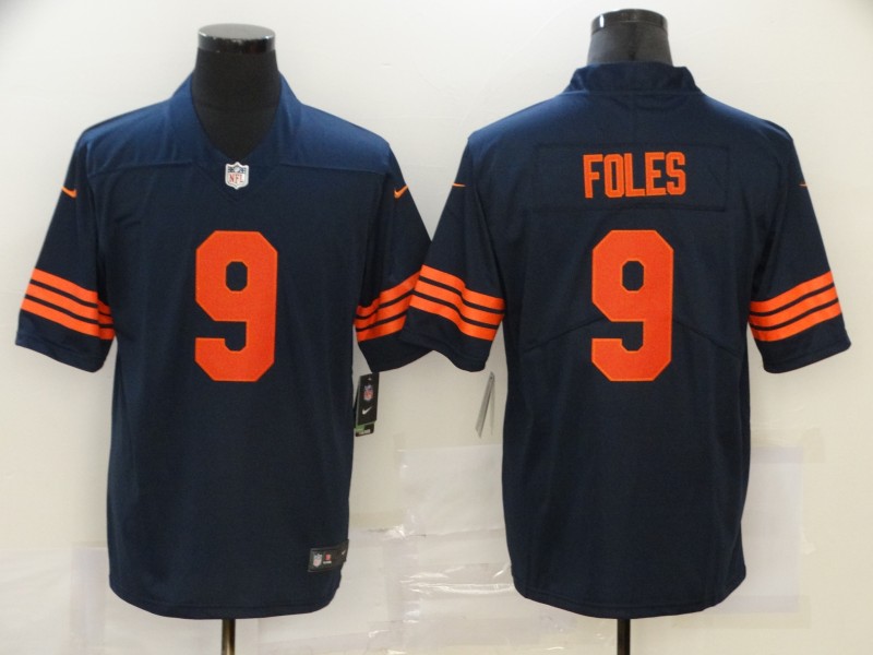 Men's Chicago Bears Nick Foles #9 Navy Jersey